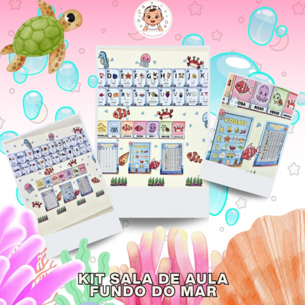 Kit sala de aula - Fundo do mar - Decoração para sala de aula
