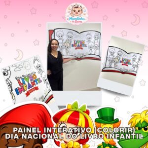 Painel interativo de colorir - Dia Nacional do Livro infantil