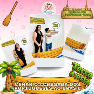 Painel - Cenário - Chegada dos portugueses ao Brasil.