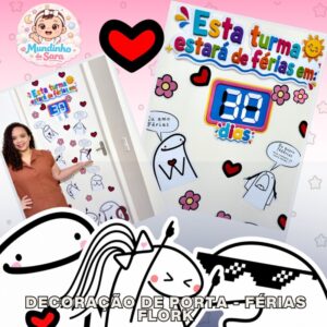 Decoração de Porta Tô de Férias em PDF para Imprimir