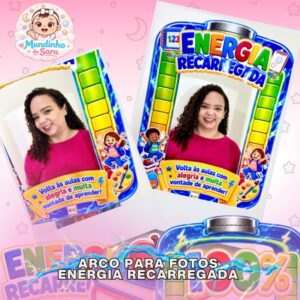 Arco para fotos - Volta às aulas - Bateria recarregada